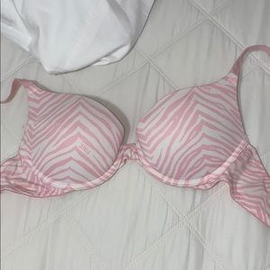 PINK zebra print push up bra